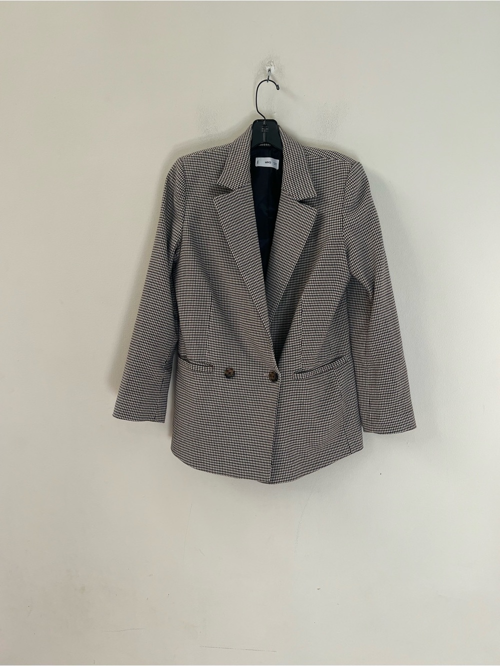 Mango Brown Houndstooth Tailored Blazer - Picture 6 of 14
